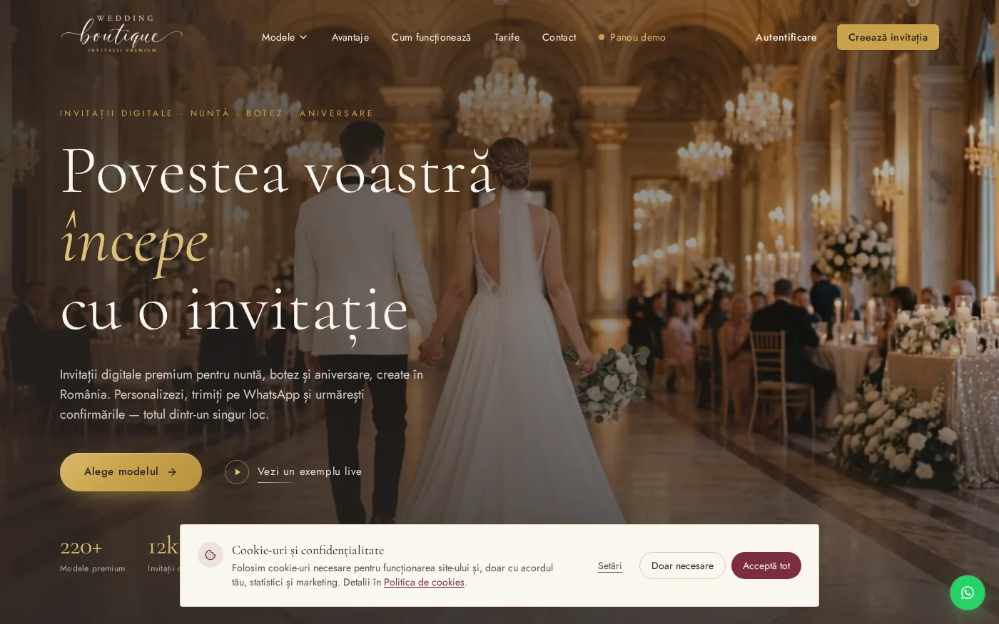 WedBoutique - Platforma Invitatii Digitale